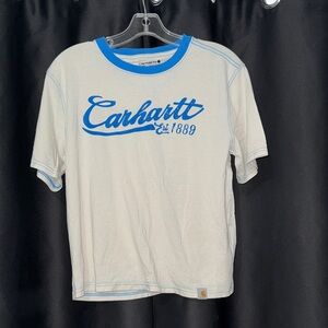 Carhartt Cream Tee with Blue Trim